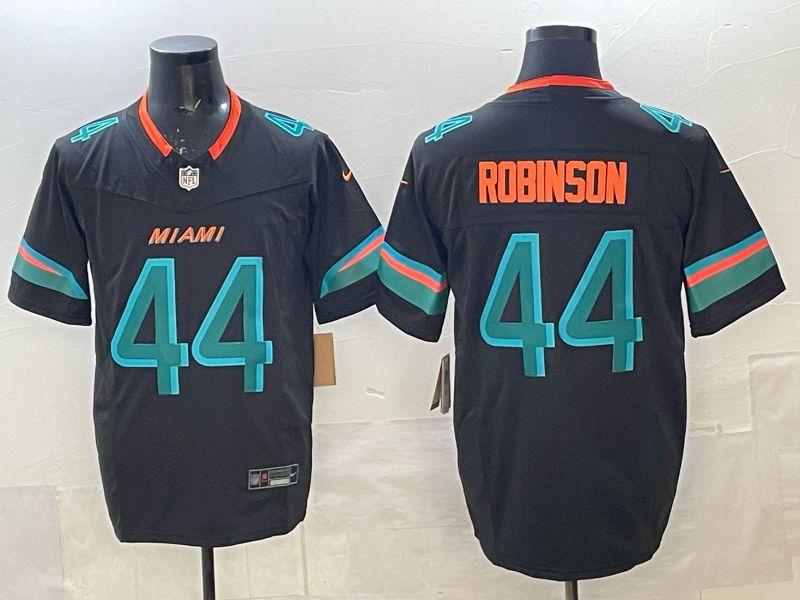 Men 2025 Nike Miami Dolphins #44 Robinson Black Throwback 5th generation Limited NFL Jersey 002